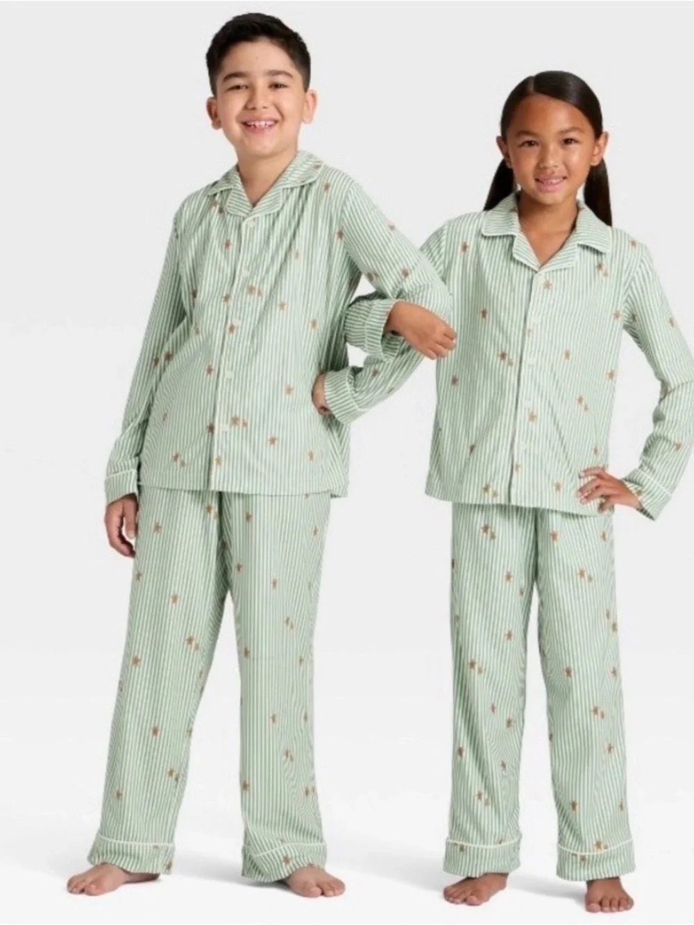 Kids Size L 10-12 holiday Christmas pajama Set Gingerbread Wondershop